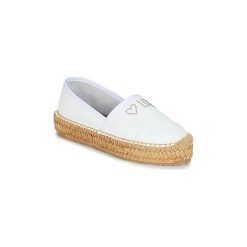 Espadryle Love Moschino JA10163G07. Białe espadryle damskie Love Moschino, bez wzorów, bez obcasa. W wyprzedaży za 461,30 zł.
