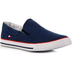 Trampki męskie: Granatowe tenisówki męskie slip on Wishot