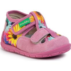 Kapcie FRODDO - G1700249-1 M Flowers. Różowe sandały dziewczęce Froddo, ze skóry, bez zapięcia. Za 159,00 zł.