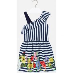 Mayoral - Sukienka dziecięca 128-167 cm. Niebieskie sukienki dziewczęce Mayoral, bez wzorów, z elastanu, casualowe, bez rękawów, mini, asymetryczne. Za 125,90 zł.