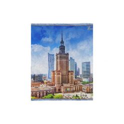 Poszetka jedwabna dwustronna z miastem WARSZAWA. Poszetki męskie Em men's accessories, bez wzorów, z jedwabiu, eleganckie. Za 99,99 zł.