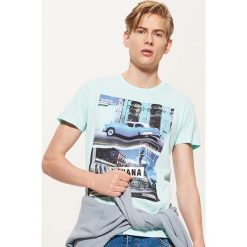 T-shirty męskie: T-shirt z fotonadrukiem havana – Niebieski