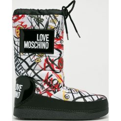 Love Moschino - Śniegowce. Szare śniegowce damskie Love Moschino, z materiału. Za 679,90 zł.