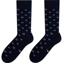 Granatowe skarpety męskie w kwiaty SK113. Skarpetki męskie More - Skarpetki męskie, w kwiaty, z elastanu. Za 14,85 zł.