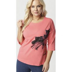Koralowa Bluzka Vivienia. Pomarańczowe bluzki damskie Born2be, xl, bez wzorów, bez kołnierzyka, bez rękawów. W wyprzedaży za 44,99 zł.
