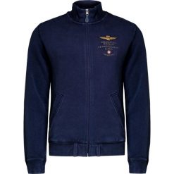 Bluza AERONAUTICA MILITARE. Niebieskie bluzy męskie Aeronautica Militare, bez wzorów, z bawełny, ze stójką, bez rękawów, bez kaptura. W wyprzedaży za 590,00 zł.