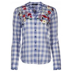 Desigual Koszula Damska Cabaceira M Niebieski. Niebieskie koszule damskie Desigual, m, bez wzorów, z materiału, bez kołnierzyka, bez rękawów. W wyprzedaży za 255,00 zł.