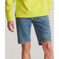 Jeansowe szorty slim - Niebieski. Niebieskie spodenki i szorty męskie Reserved, m, bez wzorów, z jeansu. Za 119,99 zł.