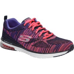 Sportowe skechers 12113. Niebieskie buty sportowe damskie Skechers, bez wzorów, z materiału, klasyczne. W wyprzedaży za 198,99 zł.