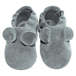Babice Kapcie Chłopięce Mouse 22.5 Szare. Szare kapcie chłopięce marki BABICE, ze skóry. Za 83,00 zł.