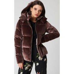 Kurtki damskie: Boohoo Aksamitna kurtka z ociepleniem – Purple