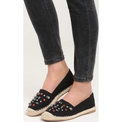 Espadryle damskie: Czarne Espadryle Shine Like A Diamond