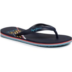 Japonki PEPE JEANS - Whale Archive PMS70084 Navy 595. Niebieskie klapki męskie Pepe Jeans, bez wzorów, z jeansu. W wyprzedaży za 79,00 zł.