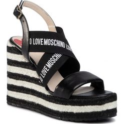 Espadryle LOVE MOSCHINO - JA1606BI0AJV1000 Nero. Czarne espadryle damskie Love Moschino, bez wzorów, ze skóry, bez obcasa, na obcasie. Za 1169,00 zł.