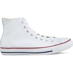 Białe Skórzane Trampki Converse Chuck Taylor Hi. Białe trampki i tenisówki damskie Molly.pl, bez wzorów, ze skóry, bez zapięcia. Za 399,00 zł.