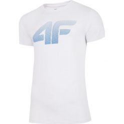 T-shirt męski TSM312 - biały. Białe koszulki męskie marki 4f, m, bez wzorów, bez kołnierzyka. Za 49,99 zł.