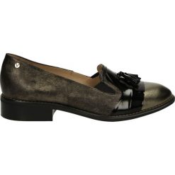 Mokasyny - 630-997 NE-OR. Czarne mokasyny damskie Venezia, ze skóry. Za 239,00 zł.