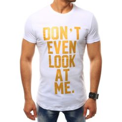 T-shirty męskie: T-shirt męski z nadrukiem biały (rx2398)
