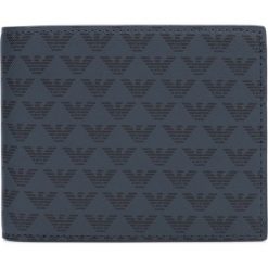 Emporio Armani Portfel Czarny Szary. Szare portfele męskie Emporio Armani, bez wzorów, z materiału. Za 633,95 zł.