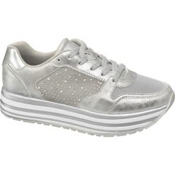 Sneakersy damskie Graceland srebrne. Szare sneakersy damskie marki Graceland, z materiału. Za 119,90 zł.