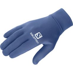 Salomon Agile Rękawiczki Niebieski. Niebieskie rękawiczki męskie Salomon, bez wzorów, z elastanu. Za 119,95 zł.