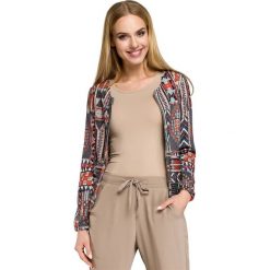GIULIANA Blezer na zamek ze ściągaczem - boho. Różowe bolerka i narzutki damskie marki Moe, z nadrukiem. Za 179,90 zł.