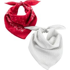 Chusty bandany (2 szt.) bonprix czerwony + szary. Czerwone szaliki damskie bonprix, z nadrukiem. Za 37,99 zł.