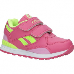 Różowe buty sportowe na rzepy ze skórzaną wkładką Casu K-185. Czerwone buciki niemowlęce Casu, na rzepy. Za 59,99 zł.