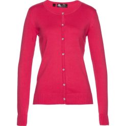 Kardigany damskie: Sweter rozpinany bonprix różowy hibiskus