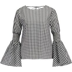Bluzki damskie: English Factory GINGHAM BELL SLEEVE SMOCKED Bluzka black