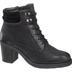 Sznurowane botki 5th Avenue na obcasie 5th Avenue czarne. Czarne botki damskie 5th Avenue, ze skóry, bez obcasa, na obcasie, na sznurówki. Za 219,90 zł.