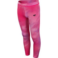 Legginsy dziewczęce (122-164) JLEG206 - multikolor. Różowe legginsy dziewczęce 4F JUNIOR, bez wzorów, z dzianiny. Za 49,99 zł.