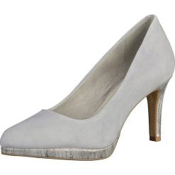 Buty ślubne damskie: Skórzane czółenka w kolorze jasnoszarym