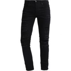Jeansy męskie: 12 Midnight RIPPED Jeans Skinny Fit black