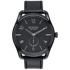 Biżuteria i zegarki męskie: Zegarek męski Black Nixon C45 Leather A4651000