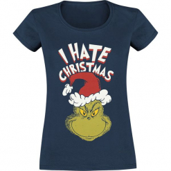 Der Grinch I Hate Christmas! Koszulka damska granatowy. Zielone bluzki damskie marki Der Grinch, m, z nadrukiem, z okrągłym kołnierzem. Za 74,90 zł.