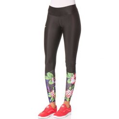 Legginsy: Legginsy w kolorze czarnym ze wzorem