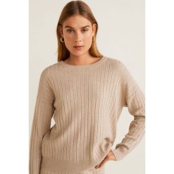 Mango - Sweter. Szare swetry klasyczne damskie marki Mango, l, z wiskozy, z okrągłym kołnierzem. Za 139,90 zł.