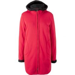 Bluza rozpinana z podszewką barankiem bonprix czerwono-czarny. Czerwone bluzy damskie bonprix. Za 79,99 zł.