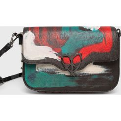 Desigual - Torebka. Zielone torebki klasyczne damskie Desigual, w paski, z poliesteru, casualowe, na ramię, średnie, bez dodatków. W wyprzedaży za 259,90 zł.