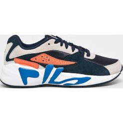 Fila - Buty. Niebieskie buty sportowe męskie Fila, ze skóry, na sznurówki. W wyprzedaży za 269,90 zł.