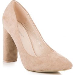 Czółenka: ELEGANCKIE CZÓŁENKA NA SŁUPKU IDEAL SHOES odcienie brązu i beżu