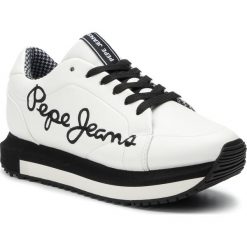 Sneakersy PEPE JEANS - Zion Smart PLS30907 White 800. Białe półbuty damskie Pepe Jeans, z jeansu. W wyprzedaży za 219,00 zł.