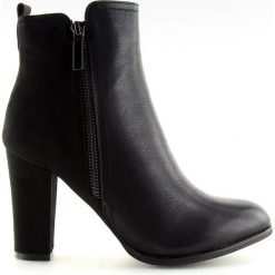 Botki na obcasie czarne Z191 Black. Czarne botki damskie ButyModne, ze skóry, eleganckie, bez obcasa, na obcasie, na zamek. W wyprzedaży za 129,00 zł.