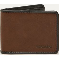 Dwukolorowy portfel ze sztucznej skóry. Brązowe portfele męskie marki Pull&Bear, ze skóry. Za 59,90 zł.