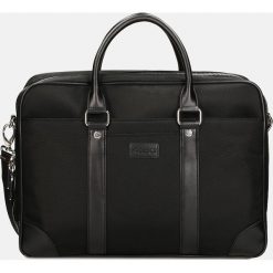Czarna torba męska. Czarne torby na laptopa marki Kazar, w paski, z tkaniny, zdobione. Za 549,00 zł.