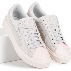 Buty dziecięce Suede Platform Glam Jr białe r. 38. Białe buciki niemowlęce Puma. Za 263,39 zł.
