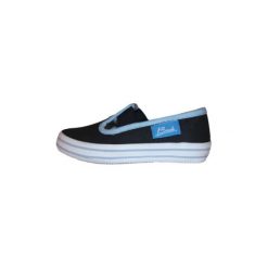 Buciki niemowlęce: BECK Boys Buty lniane BASIC kolor ciemnoniebieski