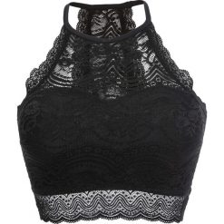 Biustonosz bustier bokserka: MUST HAVE bonprix czarny. Czarne biustonosze bonprix, w koronkowe wzory, z koronki. Za 49,99 zł.