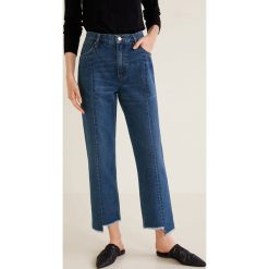 Mango - Jeansy Straight. Niebieskie boyfriendy damskie Mango, z podwyższonym stanem. Za 139,90 zł.